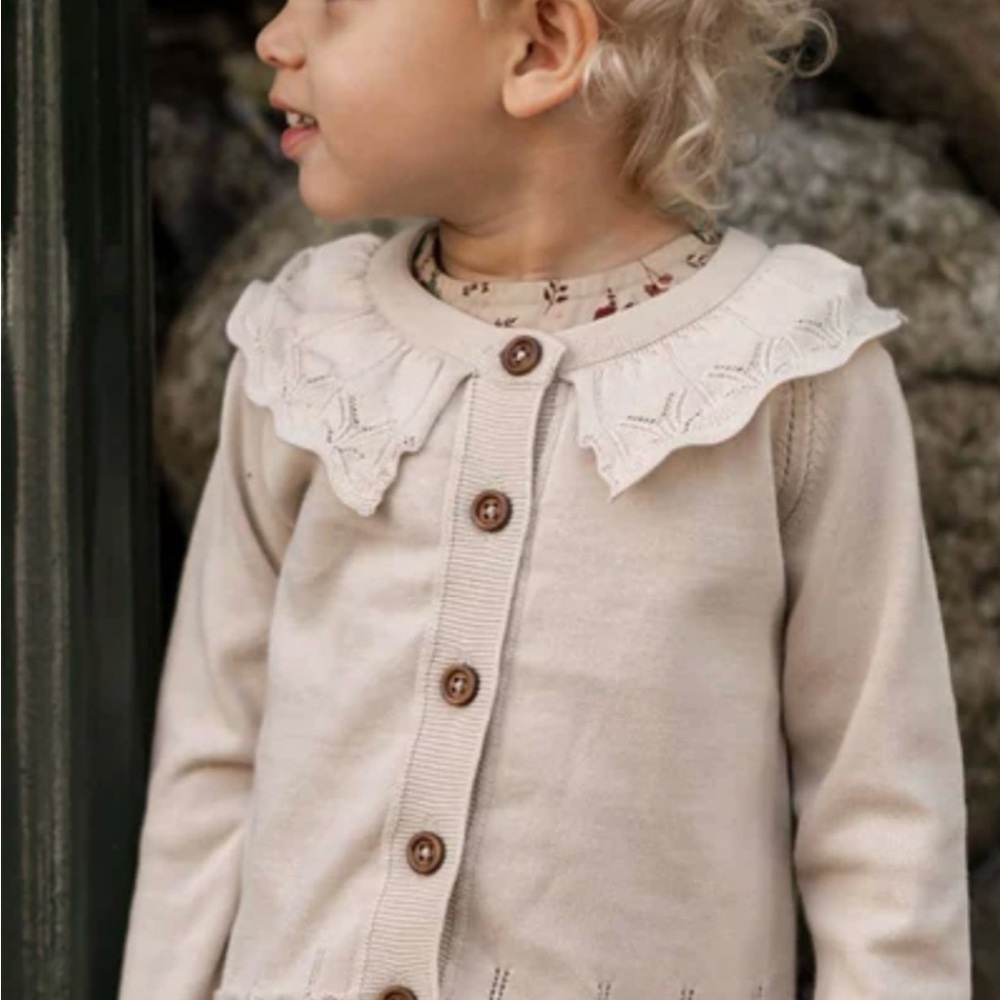 Organic cotton cream cardigan